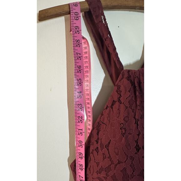 Christina Wu Celebration 22820 Mahogany Lace Bodice Chiffon Gown Size 12 Formal - Picture 9 of 9